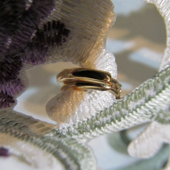 Marquise Cut Diamonique CZ Huggie Hoop Earrings 14K Yellow Gold Plated Silver - Picture 6 of 16